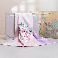 Su Embroidery Begonia Silk Scarf