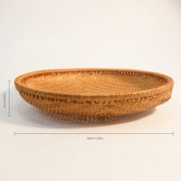 Smoked Bamboo Shallow Basket