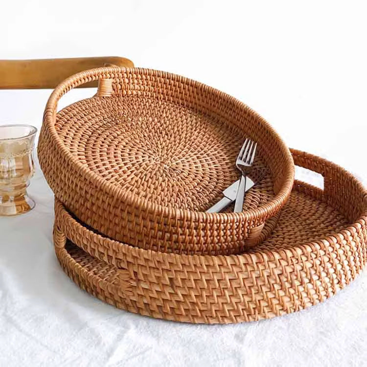Rattan Tray with Handles