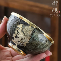 Gold-Inlaid Jade Zodiac Teacup