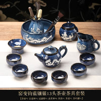 Tin-Inlaid Traditional Chinese Tea Set
