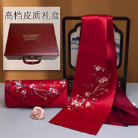 Su Embroidery Silk Scarf, Clutch and Ring Set