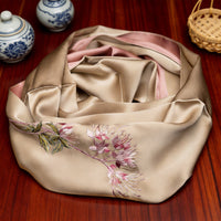 100% Mulberry Silk Su Embroidery Long Scarf