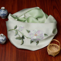 100% Mulberry Silk Su Embroidery Long Scarf