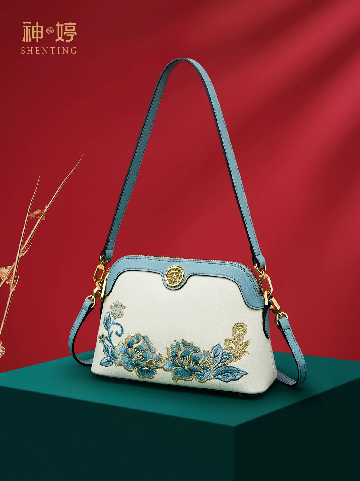 Small Leather Chinese-Style Shoulder Bag