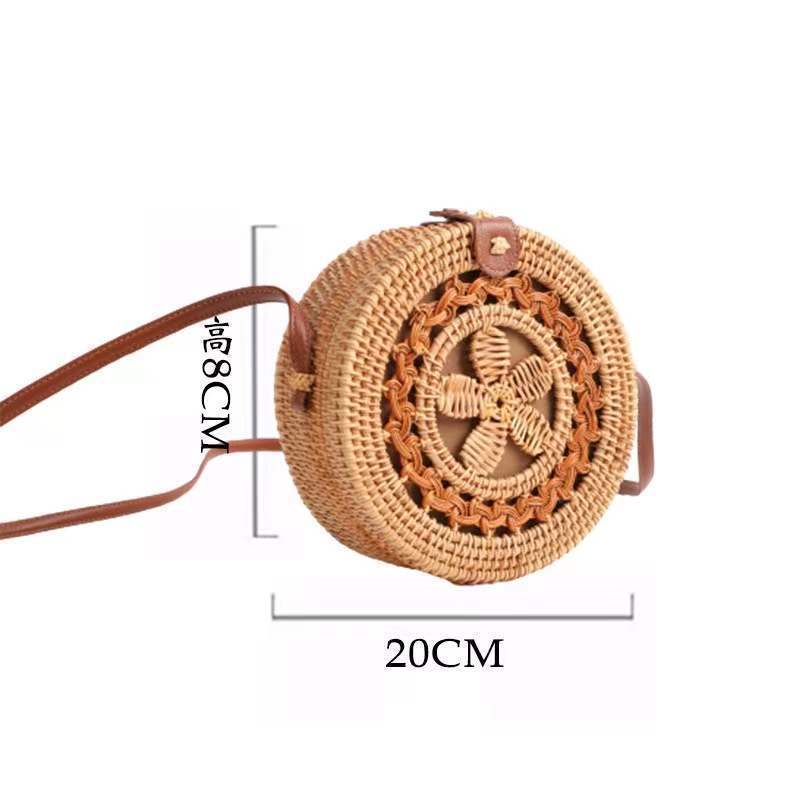 Handwoven Rattan Crossbody Bag