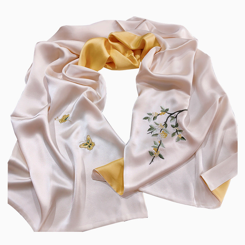 Mulberry Silk Embroidered Qipao Shawl (Style 2)