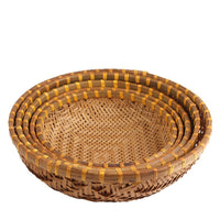 Smoked Bamboo Round Basket