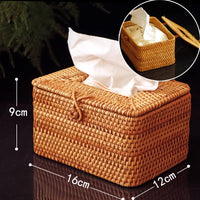 Rattan Tissue Box & Napkin Holder
