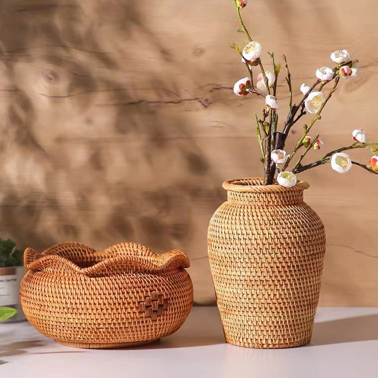 Rattan Fruit Baskets, Vase & Lucky Pouch