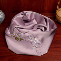 100% Mulberry Silk Su Embroidery Long Scarf