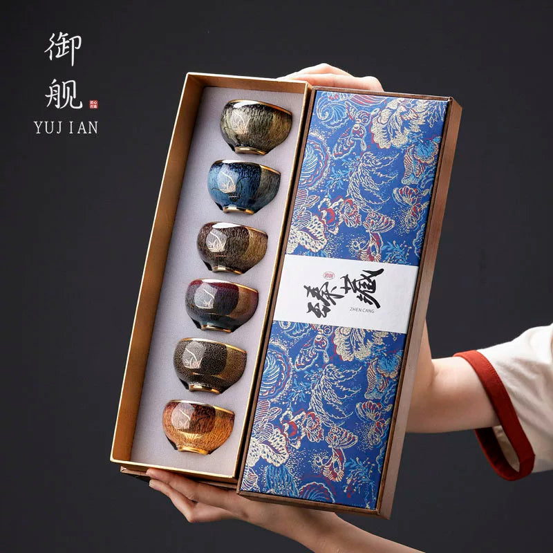 Gold-Inlaid Jade Jian Ware Master Cup