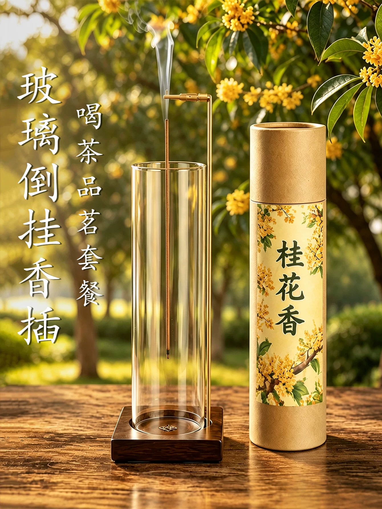 玻璃倒挂香插桂花香线香不落灰香插创意香夹家用插香熏香固定器