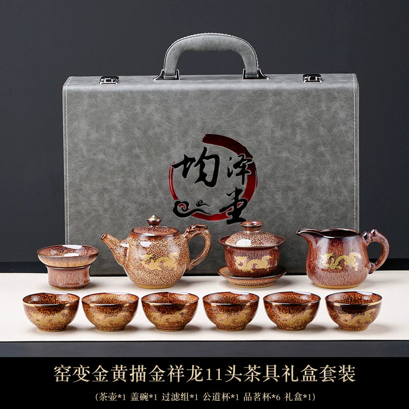Golden Dragon Gilded Tea Set