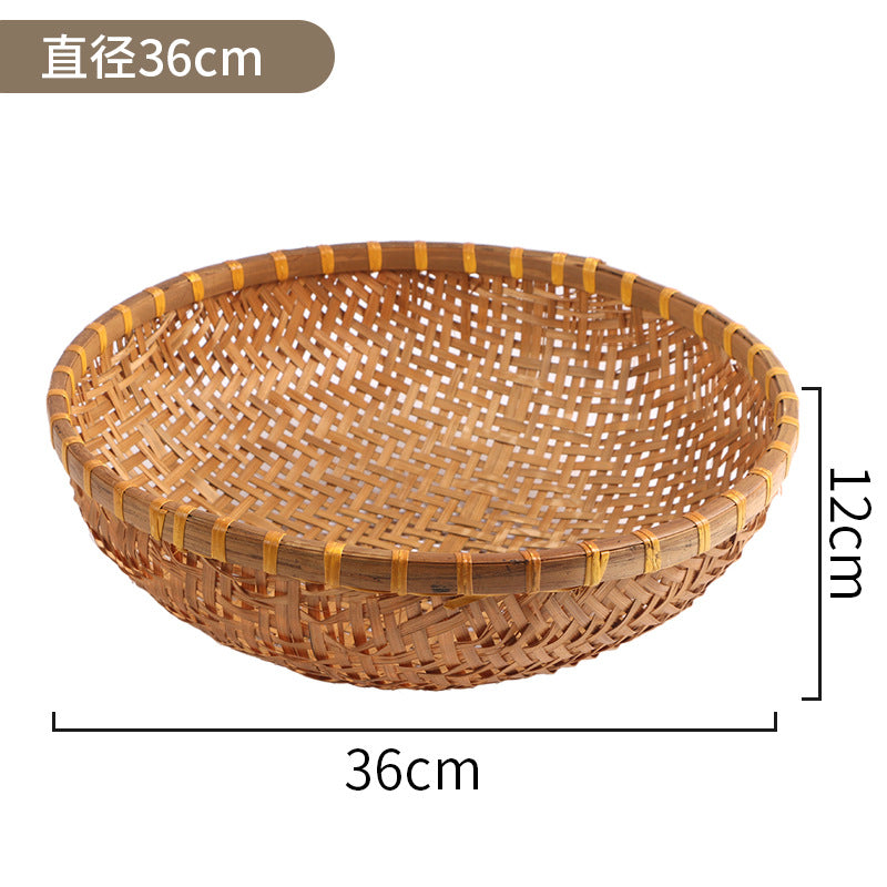 Smoked Bamboo Round Basket