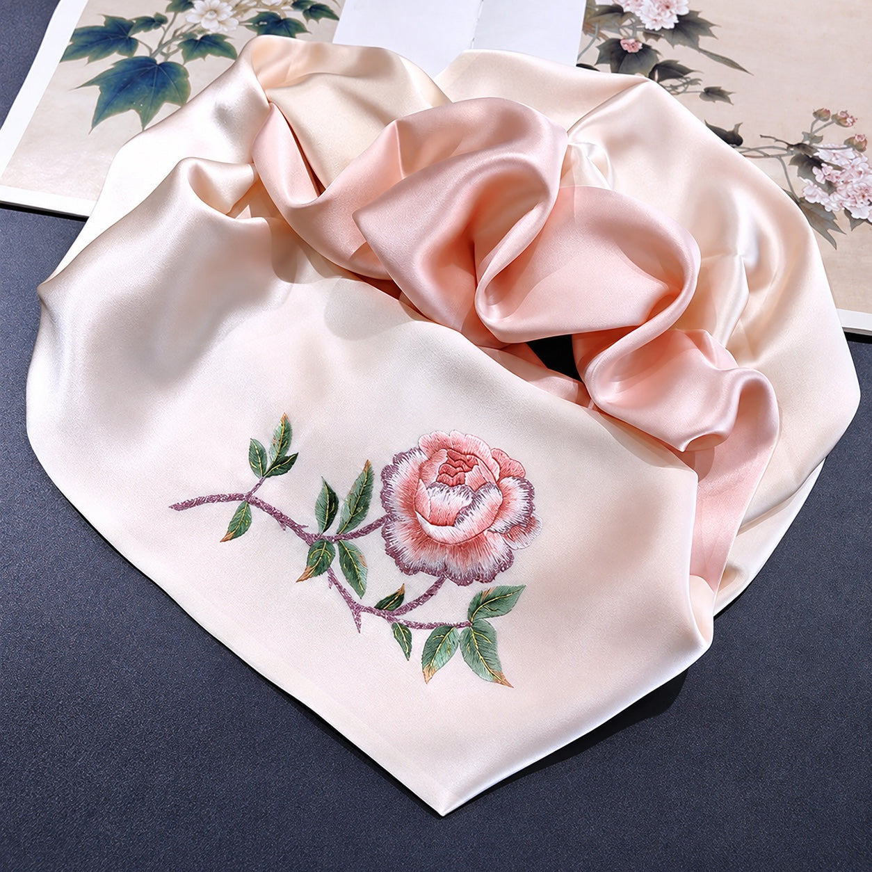 Su Embroidery Silk Long Scarf, Suzhou Gift