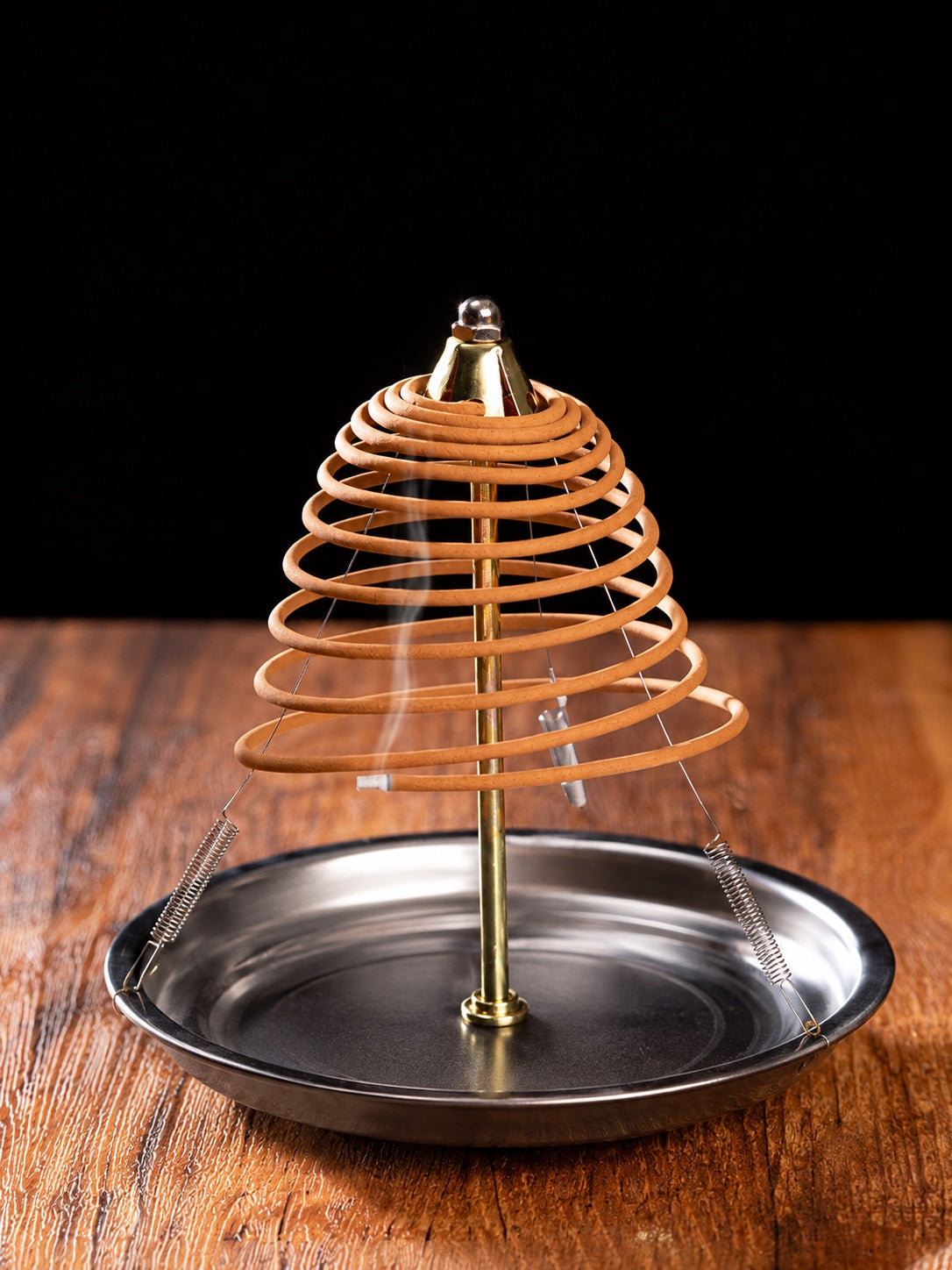 24-Hour Sandalwood Coil Incense Barrel for Bathrooms and Homes with Stand