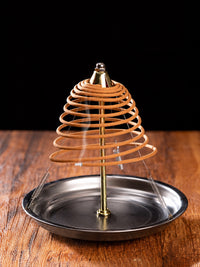 24-Hour Sandalwood Coil Incense Barrel for Bathrooms and Homes with Stand