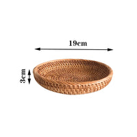 Shallow Round Rattan Tray