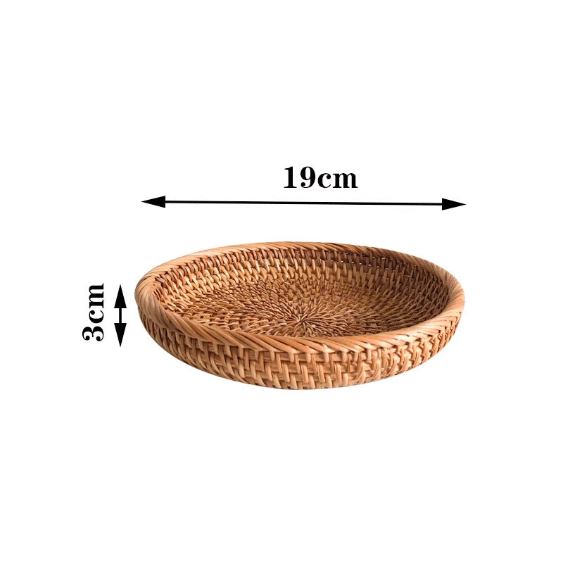 Shallow Rattan Snack Tray
