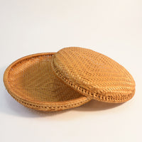 Smoked Bamboo Shallow Basket