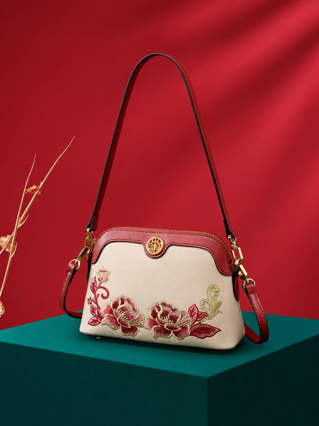 Small Leather Chinese-Style Shoulder Bag