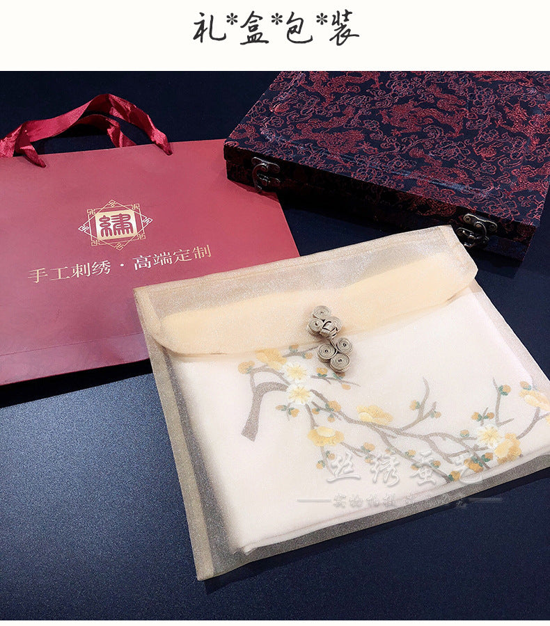 Su Embroidered Mulberry Silk Qipao Scarf