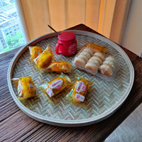 Green Bamboo Round Drying Tray