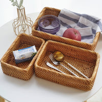 Wave-Edge Rattan Fruit Basket