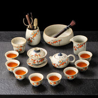 Fire-Red Stone Persimmon Ruyi Tea Set