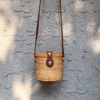 Handwoven Rattan Crossbody Bag
