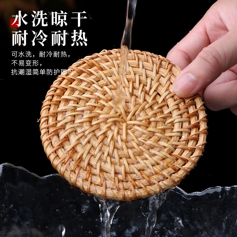 Handwoven Rattan Coaster
