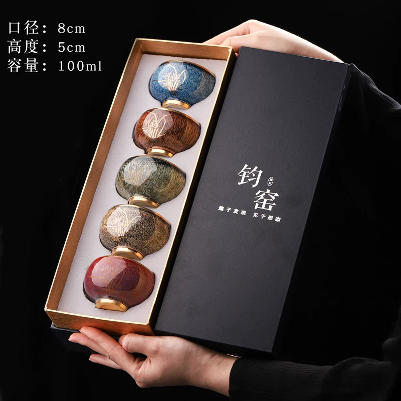 Kiln-Change Five Elements Cup Set