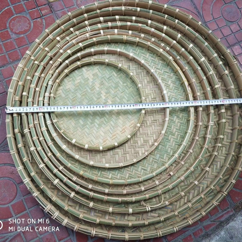 Rattan-Rim Top-Layer Bamboo Sieve Tray