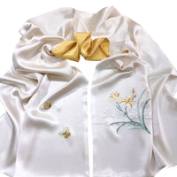 Daylily Su Embroidered Silk Scarf, 175cm