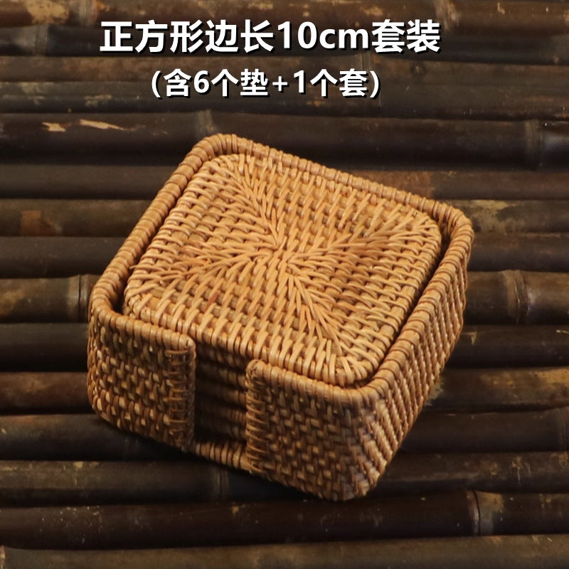 Handwoven Rattan Coaster