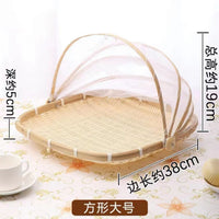 Bamboo Drying Basket with Mesh Cover