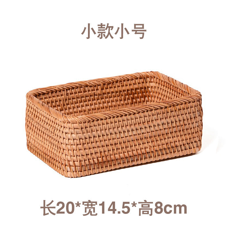 Wave-Edge Rattan Fruit Basket