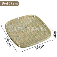 Red-Rim Bamboo Serving Plate