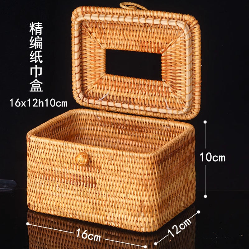 Handwoven Rattan Tissue Box