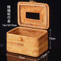 Handwoven Rattan Tissue Box