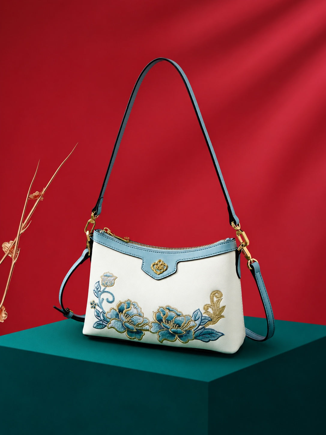 Embroidered Small Shoulder Crossbody Bag