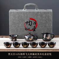 Black Tenmoku Apsara Tea Set