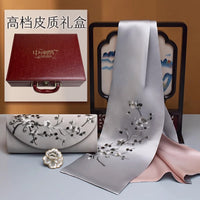 Su Embroidery Silk Scarf, Clutch and Ring Set