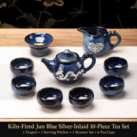 Tin-Inlaid Traditional Chinese Tea Set