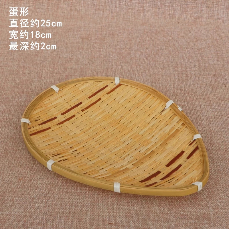 Red-Rim Bamboo Serving Plate