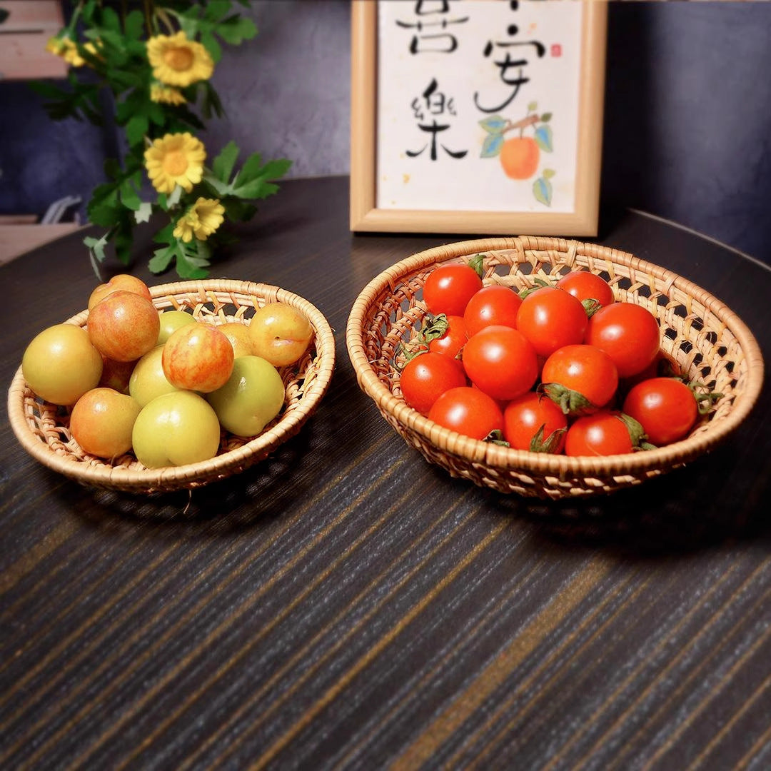 Openwork Rattan Fruit Basket