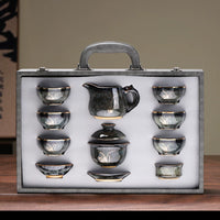 Jian Ware Kung Fu Tea Set with Orchid