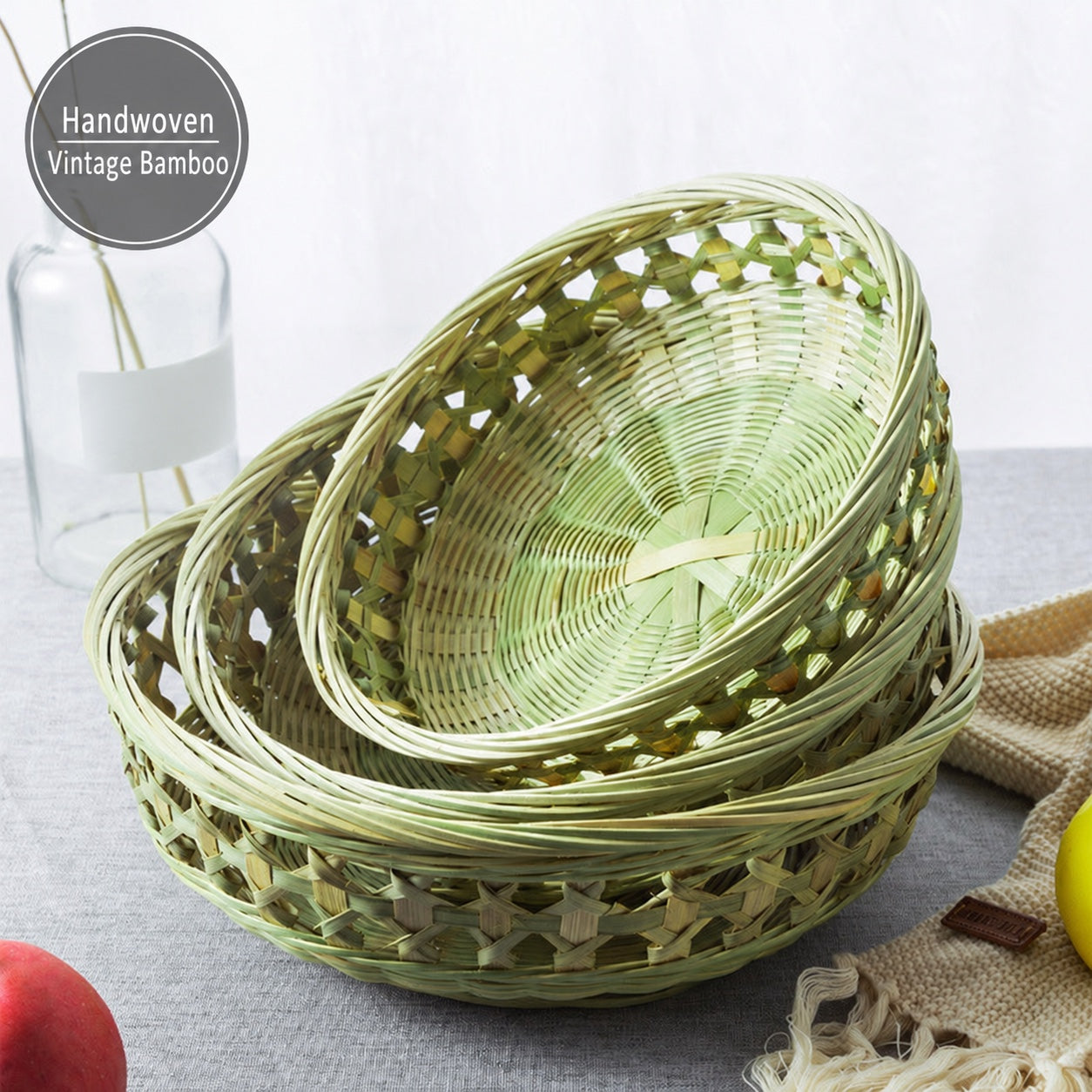 Openwork Bamboo Snack Basket
