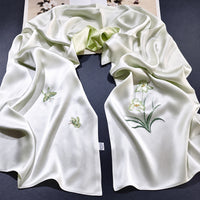 Su Embroidery Mulberry Silk Scarf, 175 cm